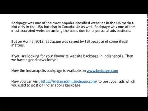 Backpage and Craigslist Personals are gone, but casual dating goes on. . Backpage indianapolis